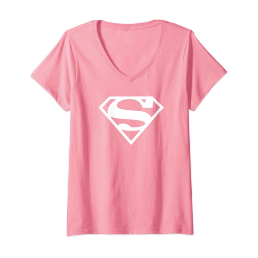 🎉HP🎉 💛 Pink Supergirl V-Neck T-Shirt S